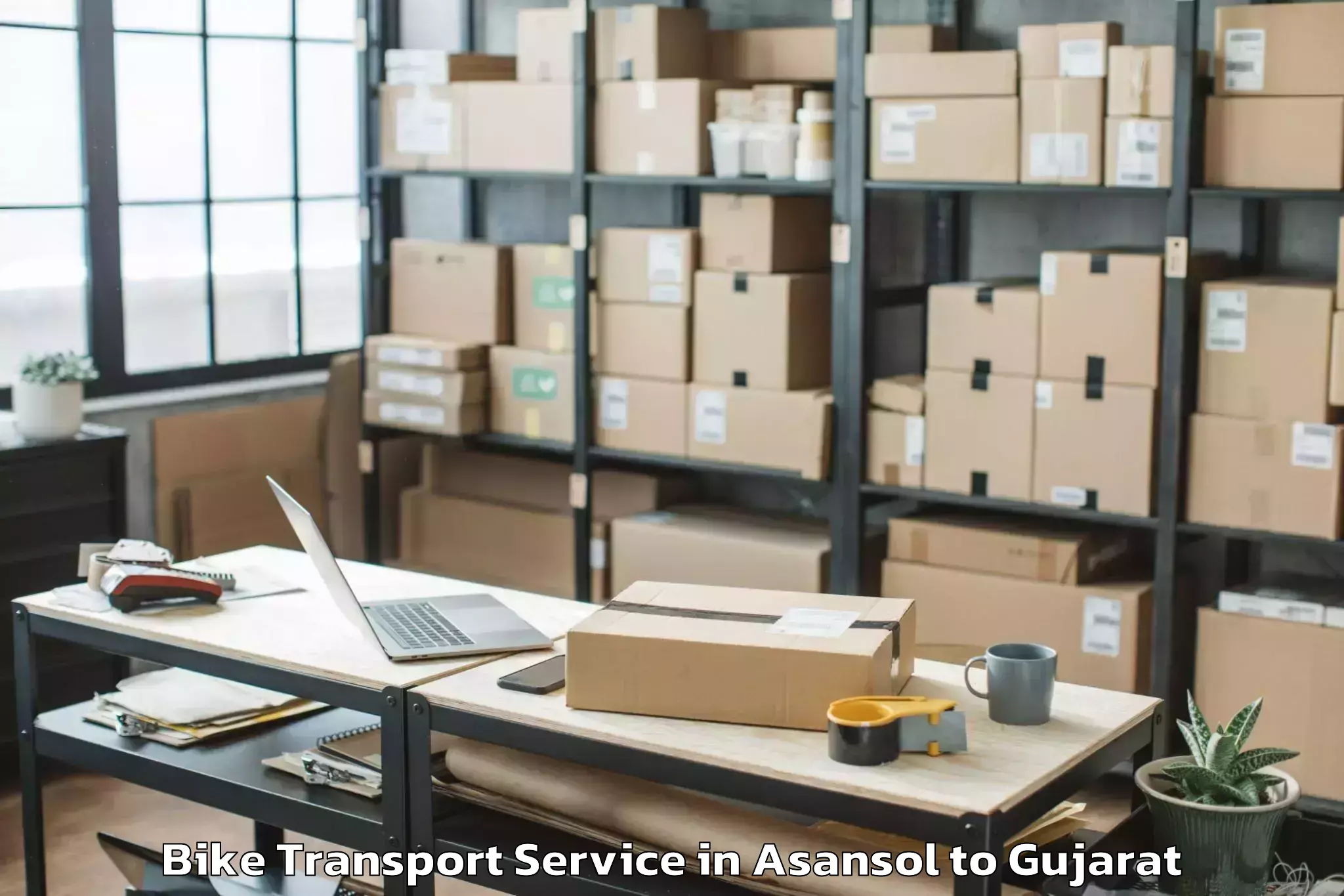 Asansol to Hazira Port Bike Transport Booking